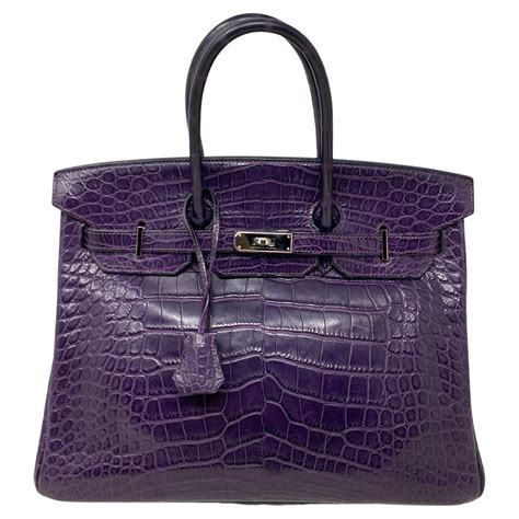 purple hermes bag.